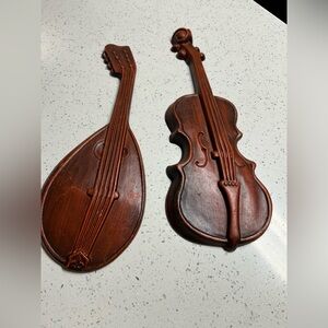 Vintage royal cast metal violin and mandolin set 18”